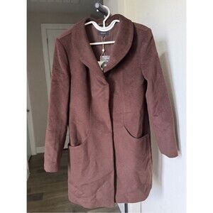 Quince Chocolate Brown Wool Cashmere Cocoon Coat S